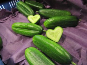 hartvormige komkommers